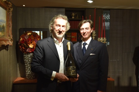  da sinistra Enrico Baldin, Alessandro Tomberli direttore dell'Enoteca Pinchiorri