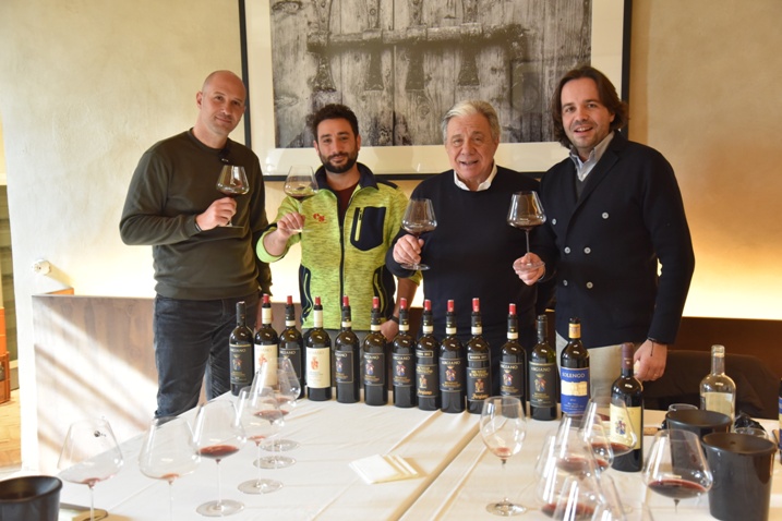 da sinistra Francesco Monari agronomo, Roberto Caporossi enologo interno , Paolo Baracchino e Bernardini Sani