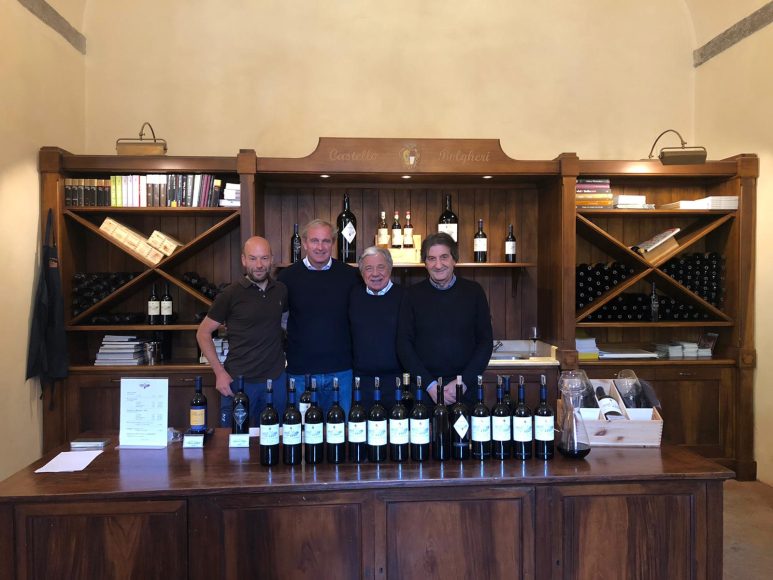  da sinistra l'enologo Alessandro Dondi, Dott Federico Zileri, Paolo Baracchino e Sergio Antonini