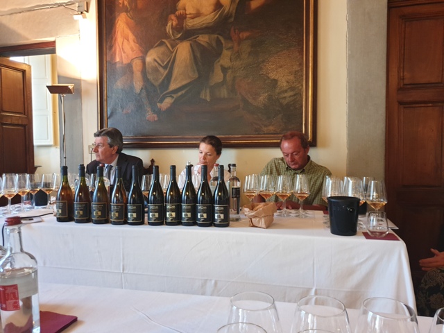  l'enologo Franco Bernabei, Benedetta Contini Bonacossi e l'agronomo Andrea Becaccini